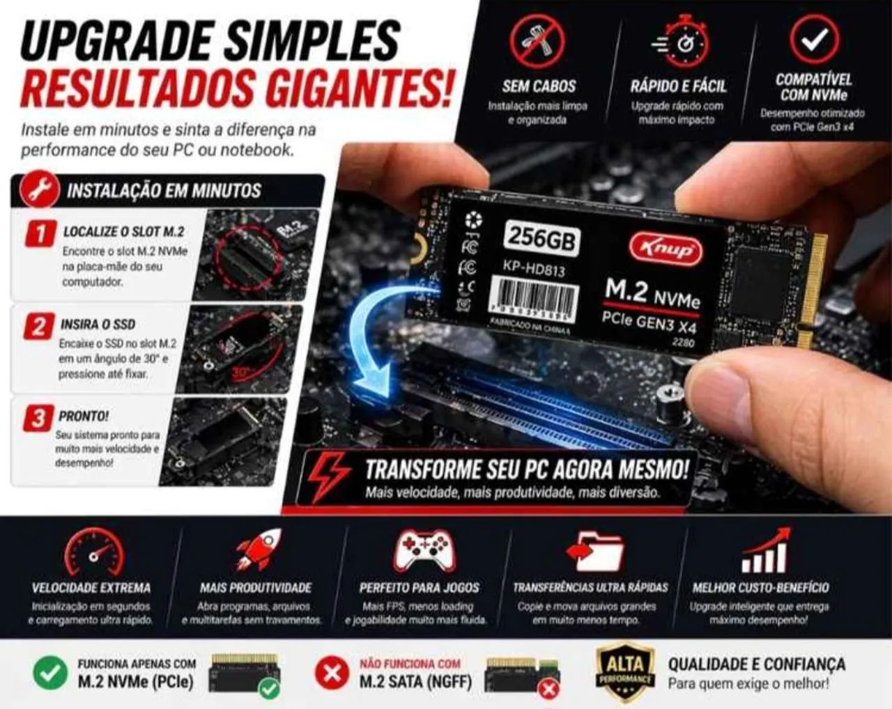 SSD NVMe M.2 256GB - Foto 4