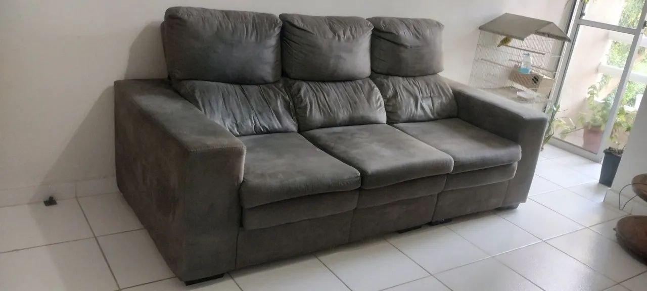 Sofá cama de três lugares retrátil e reclinável  - Foto 2