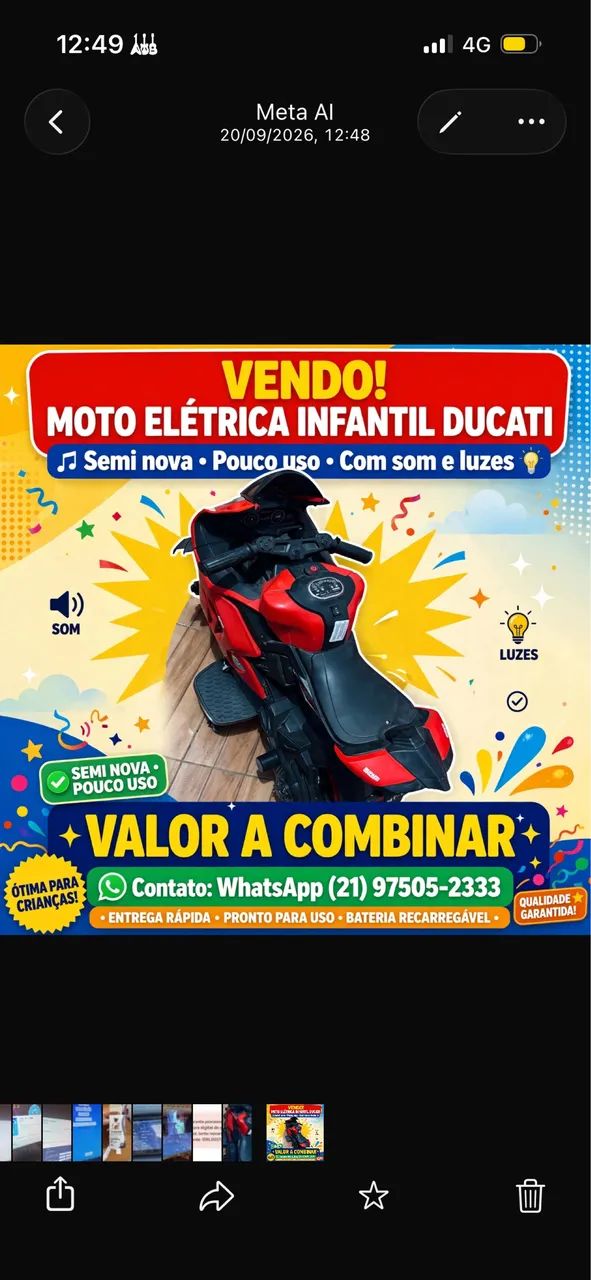 Moto eletrica infantil - Foto 2