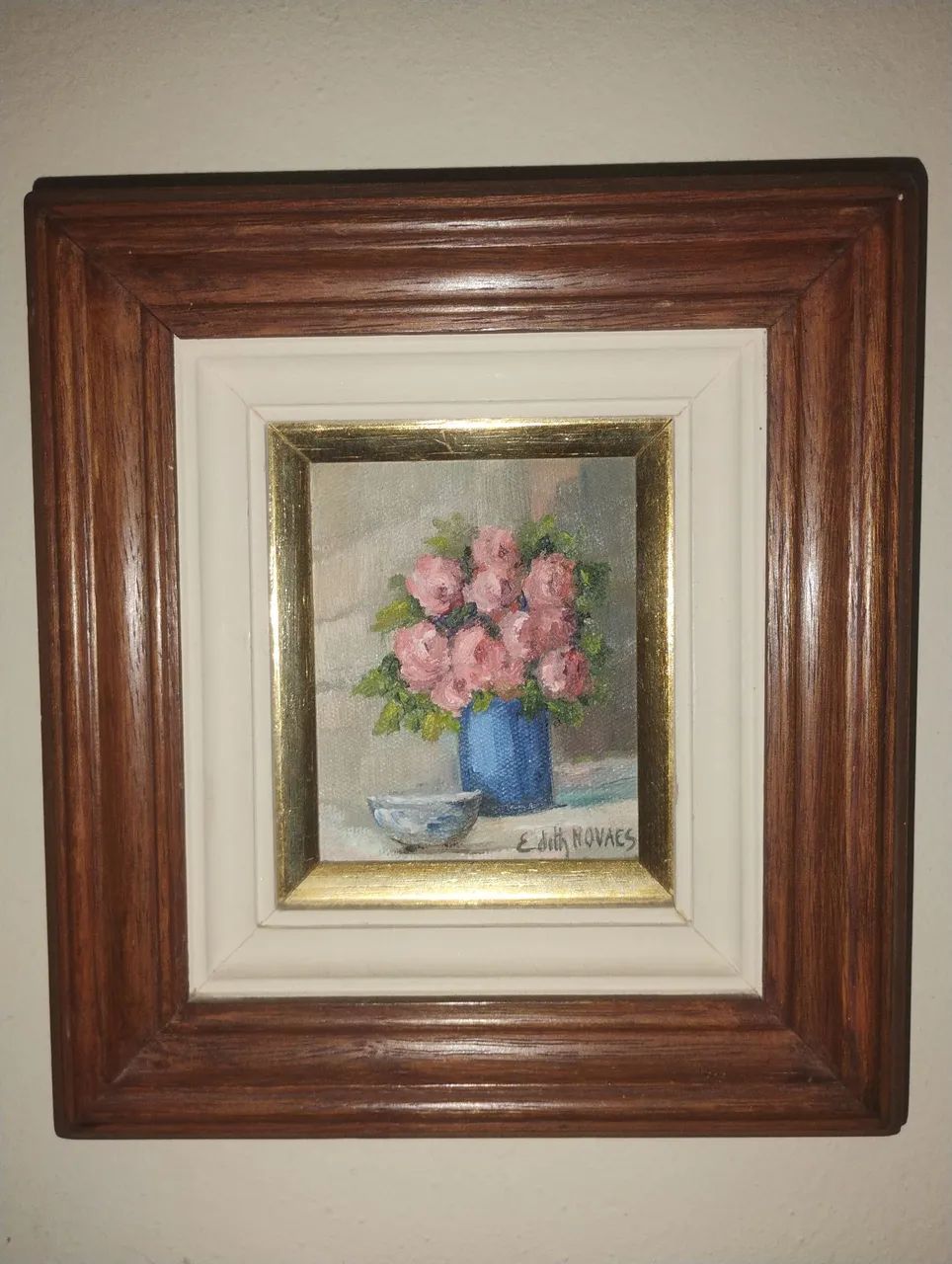 Conjunto com 3 quadros à oleo originais - Foto 3