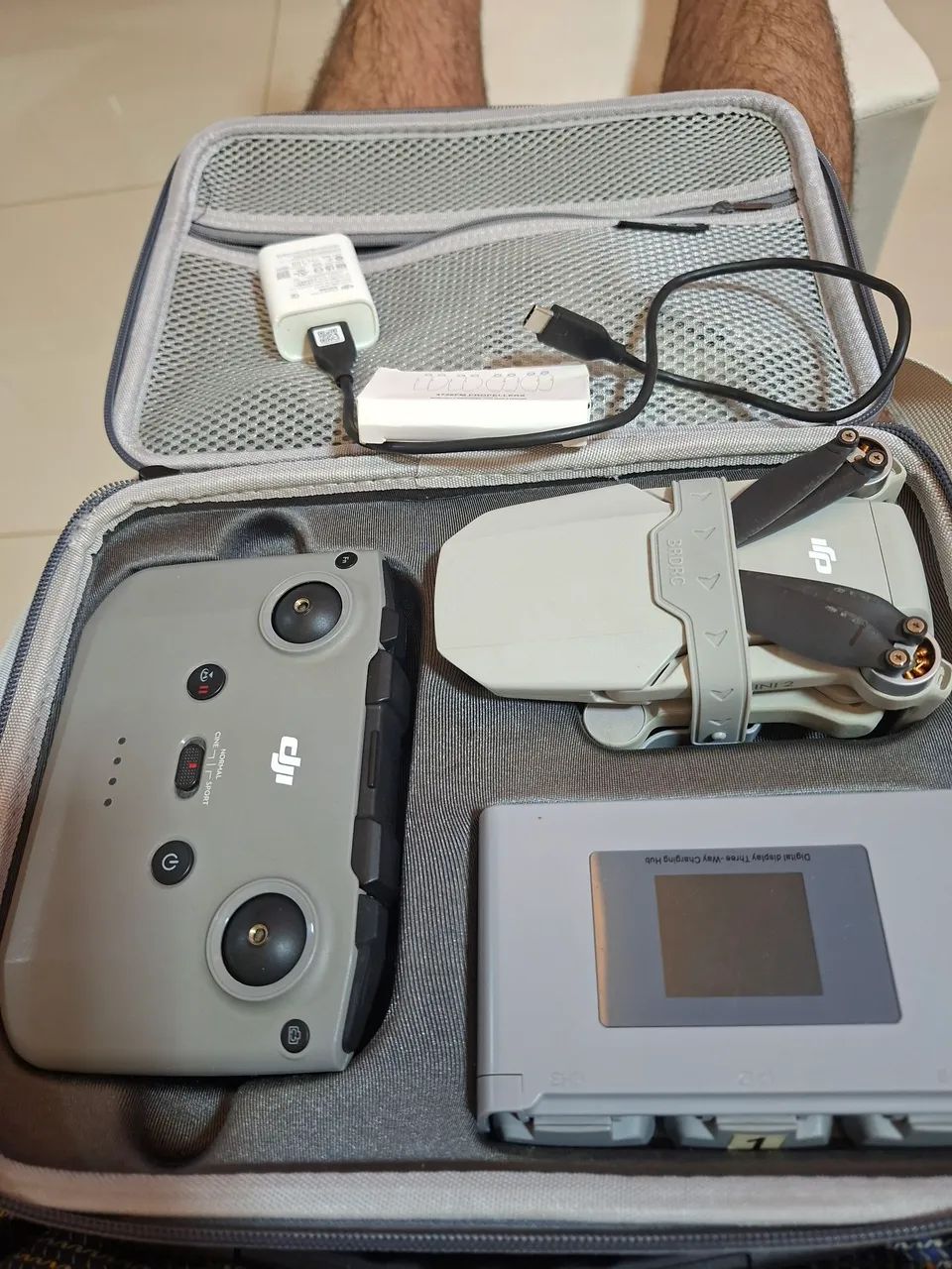 ?Drone DJI Mini 2 Impecável (4K) + Combo 3 Baterias (1 Zero Sem Voo) + Hub + 12 Hélices
