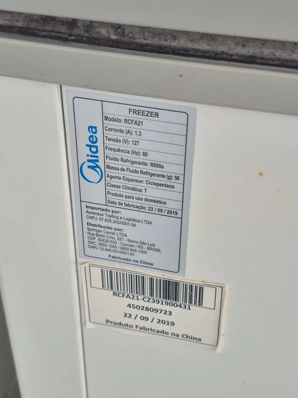Freezer Horizontal Midea 202L 127V - Dupla Função (Geladeira e Freezer) - Foto 5