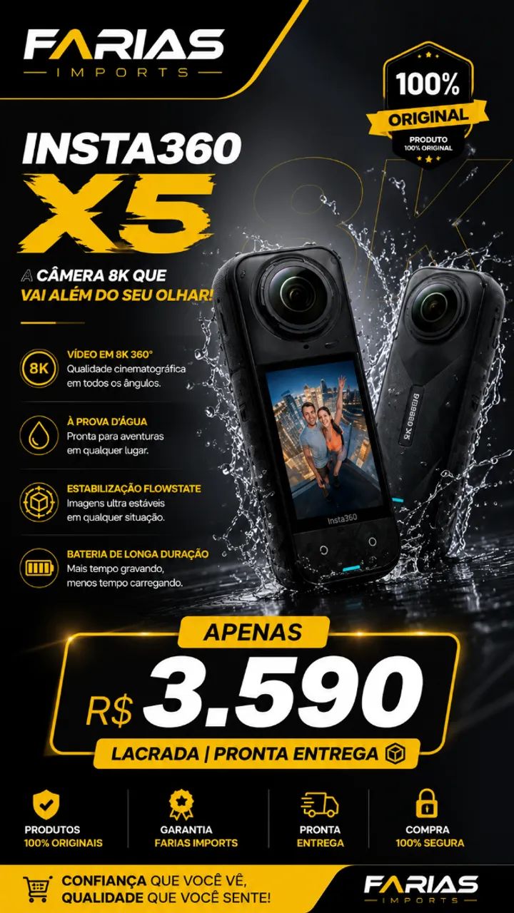 Camera de Ação Insta 360 X5