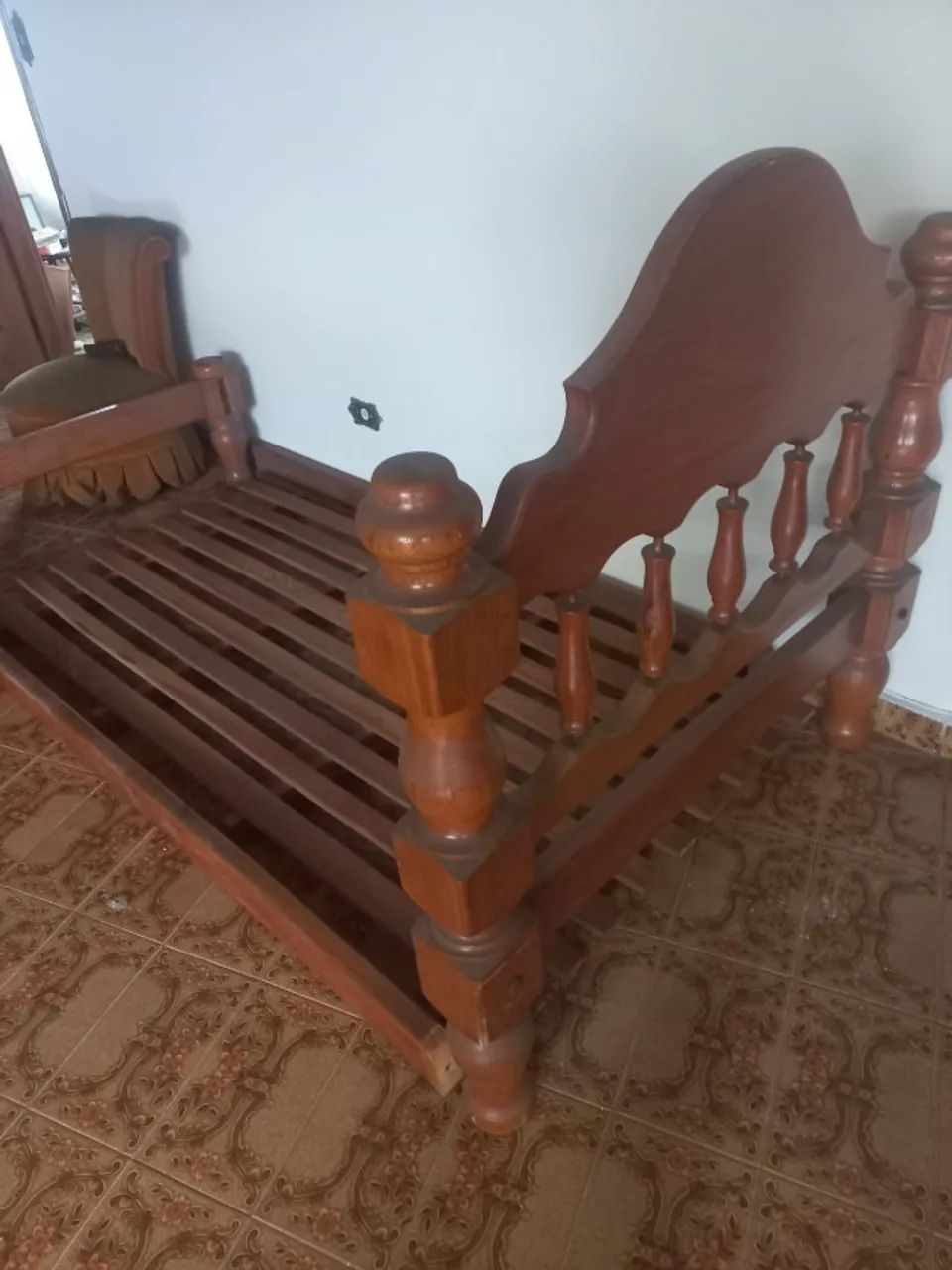 Cama De Madeira Antiga Viúvo Em Ótimo Estado / -- Act - Foto 3