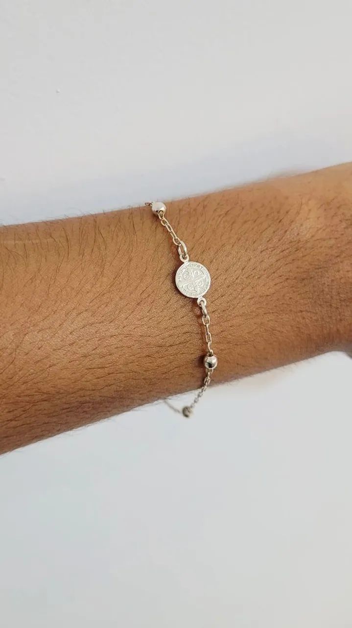 1 5 %  O F F ! Pulseira São Bento Prata 925 DESCONTO  - Foto 2