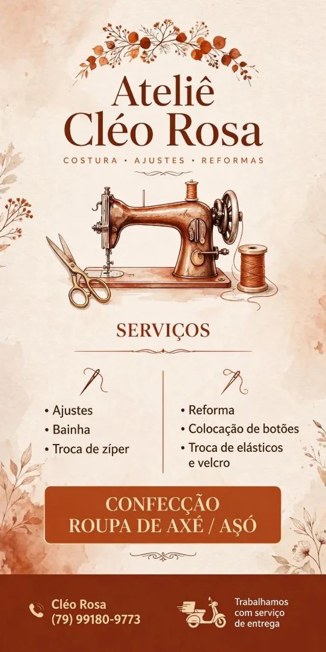 Confecção, ajustes, reformas e conserto de roupas