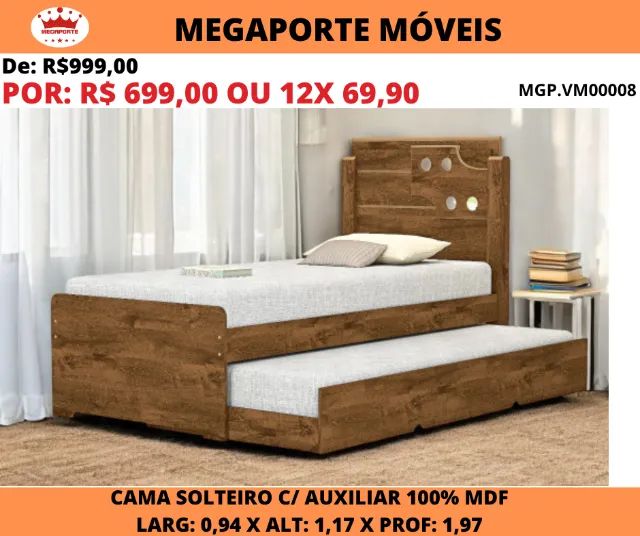 CAMA DE SOLTEIRO C/AUXILIAR - Foto 4