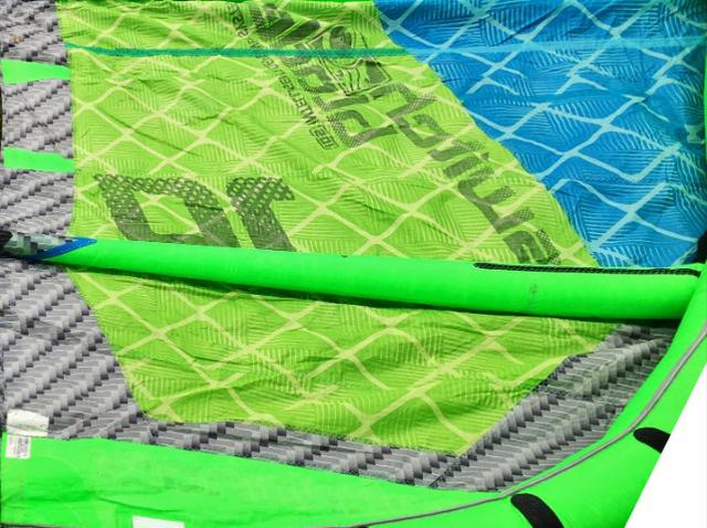 Kite surf cabrinha switchblade 10m ano modelo 2014 - verde fluorescente tecido estalando - Foto 5