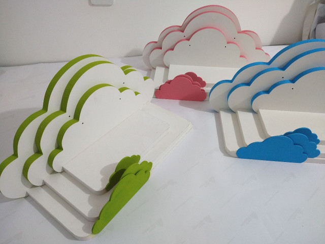 Kit Prateleiras infantil tema nuvem - Foto 2