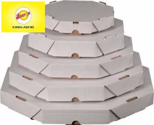 50 Caixas Embalagem Pizza 35cm Oitavada Branca Tbm personalizamos, temos todos os tamanhos