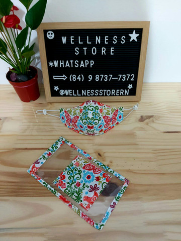 Kit Máscara com capa protetora para celular com porta-cartão personalizada