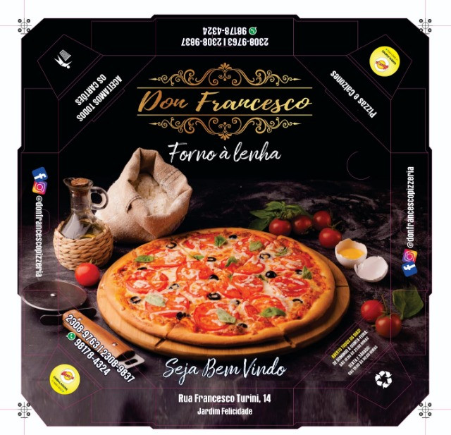 50 Caixas Embalagem Pizza Broto 25cmOitavada Fotográfica Reforçada Padrão ou Personalizada - Foto 4