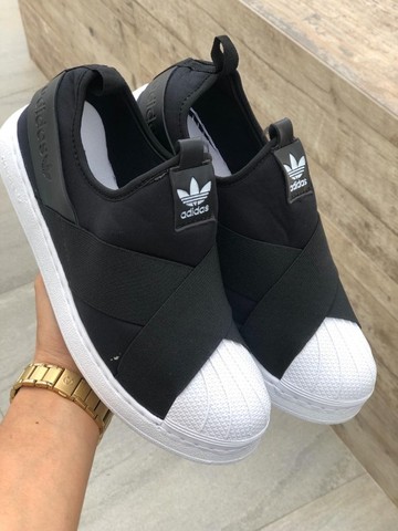 tênis adidas originals superstar slip on w preto