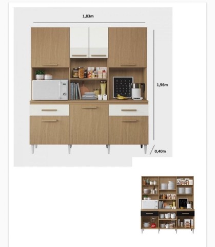 Armário de cozinha mary 7 portas - entregamos - novo na caixa  - Foto 2