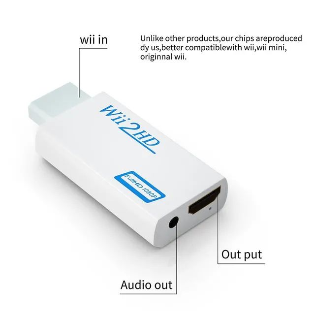 Wii hdmi Wii2hdmi adaptador melhor resolução para nintendo wii<br><br>Conversor HDMI  <br> - Foto 4