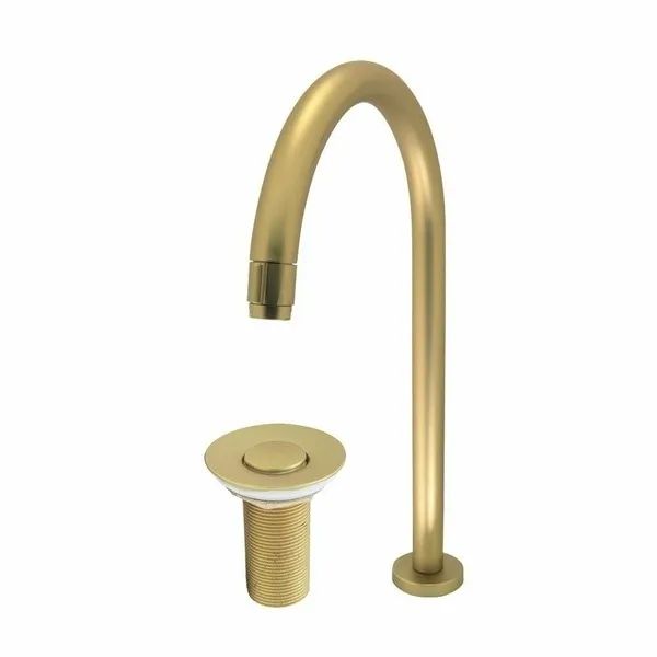 Torneira de balcão para cozinha dourada fosco - Foto 2