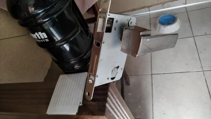 Fechadura Porta Externa Retro 55mm Inox Escovado Pado - Foto 3