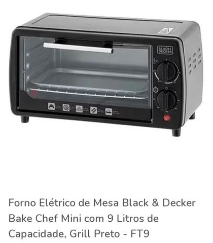 Forno elétrico Black Decker ft9 9 litros com timer 110v