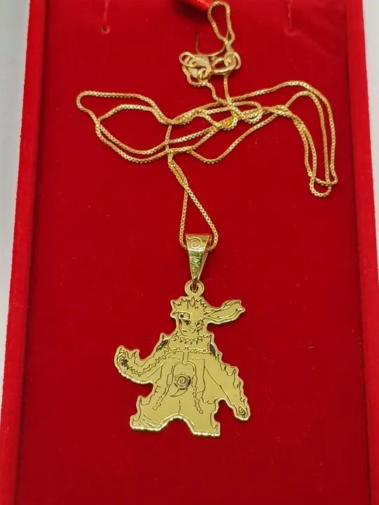 Pingente Naruto Uzumaki em prata banhada a ouro  - Foto 3