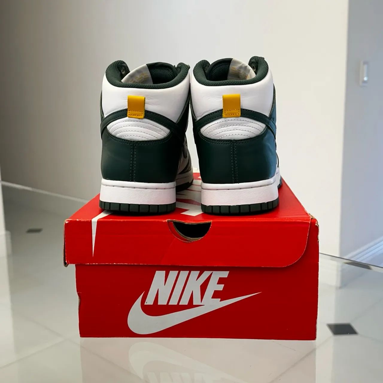 Tênis Nike Dunk High Noble Green Verde e Branco Original - Foto 4