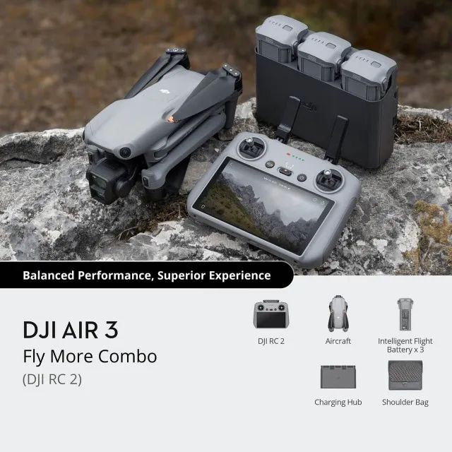 DJI AIR 3 Kit Fly More Combo + Controle RC2 (Zero e lacrado) - Foto 2