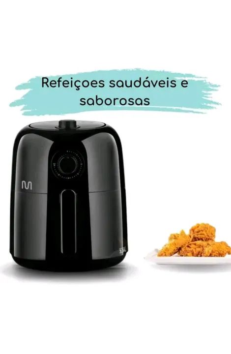 Fritadeira Eletrica Air Fryer Multi Preta 3,5 L com Timer - Foto 3