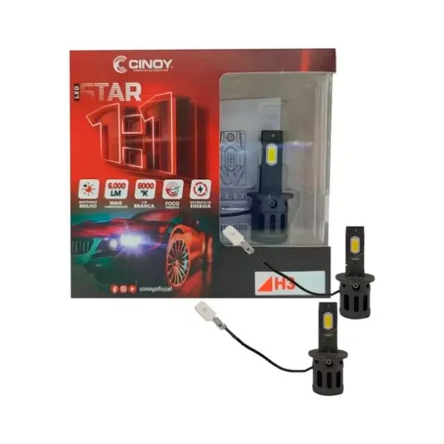 Lampada Super Led Mini Cinoy Star H3