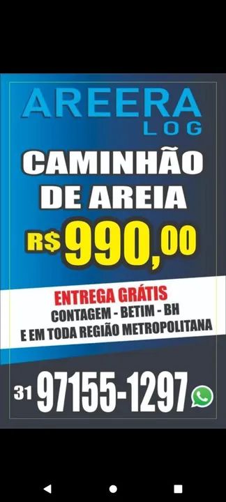 Caminhão de Areia - Entrega Grátis