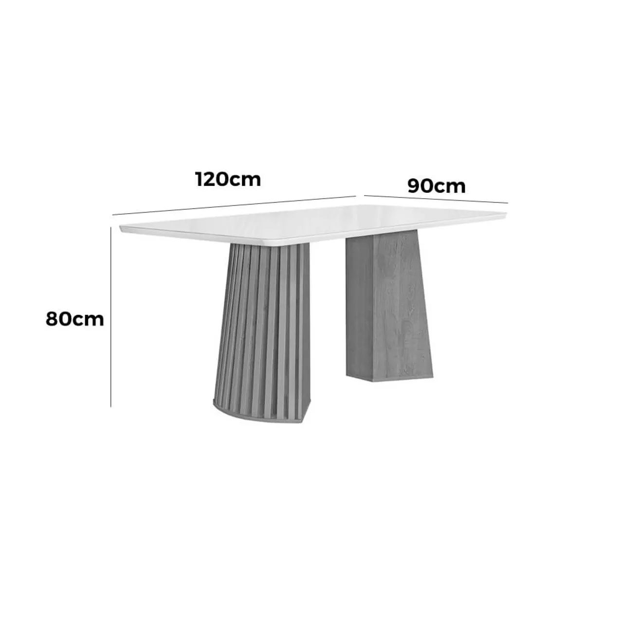 Mesa de Jantar Ripado 1,20x90 Cinamomo p765 - Foto 2