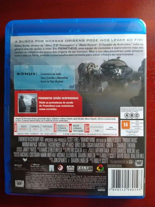 Filme "Prometheus" (Blu-ray usado em estado de novo) - Foto 2
