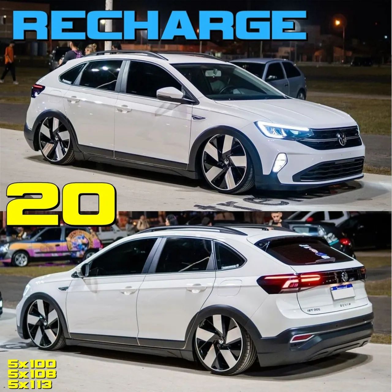 Rodas aro 20 Volkswagen Nivus preta com diamantado 5x100 jogo 