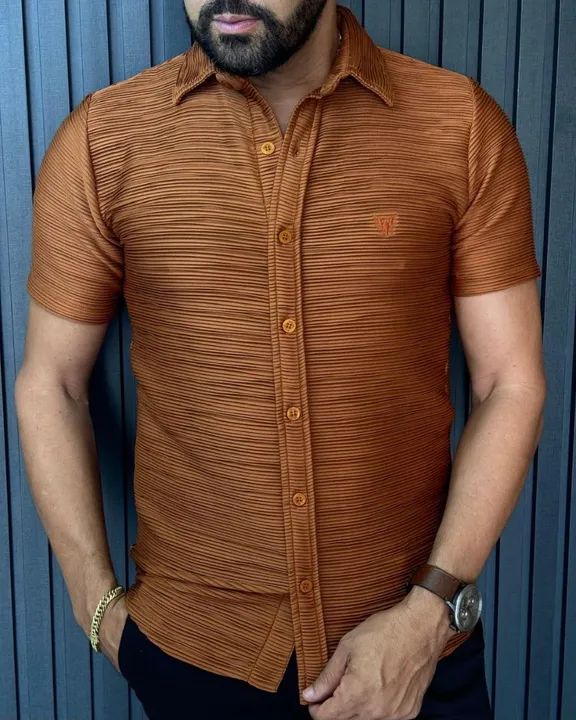 Camisas Masculinas Acetinadas Slim - Foto 5