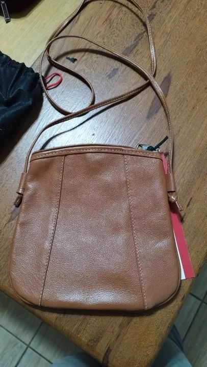 Bolsa de couro legítimo marrom