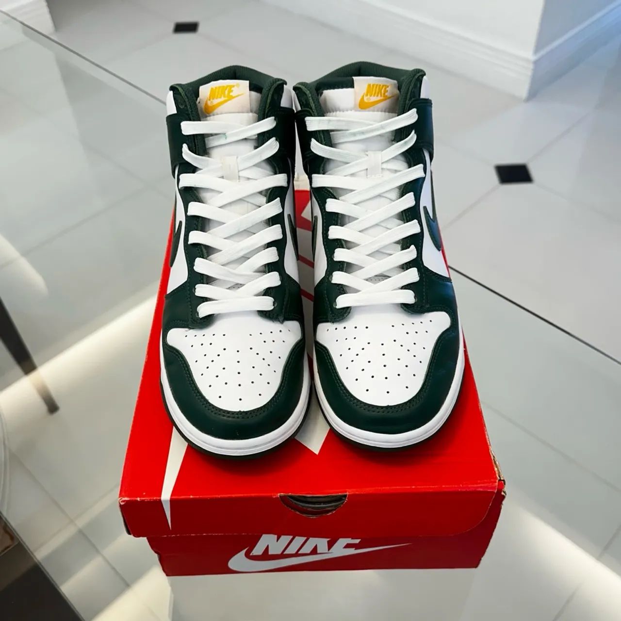 Tênis Nike Dunk High Noble Green Verde e Branco Original - Foto 3