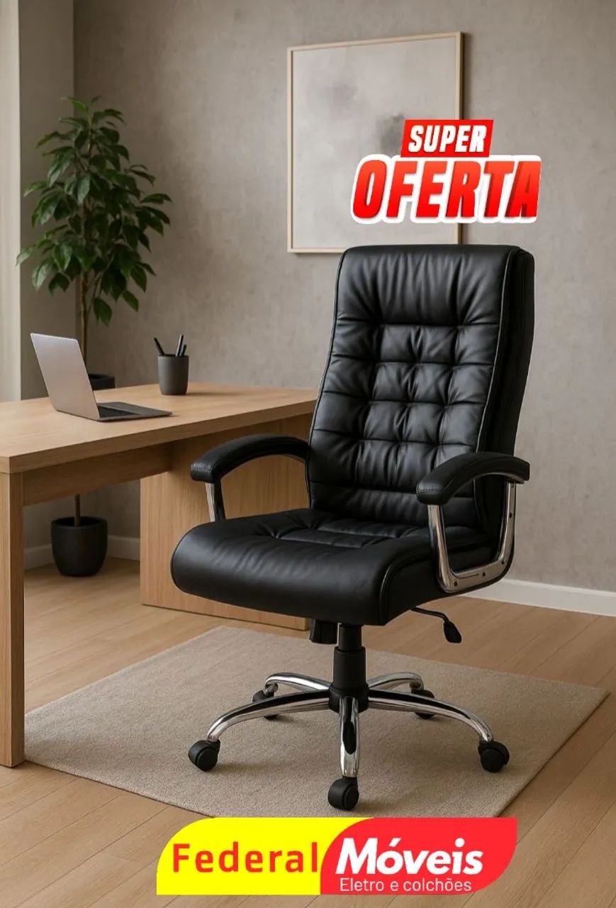 Cadeira Giratória Presidente Luxo - Resistência, estilo e requinte no seu ambiente!