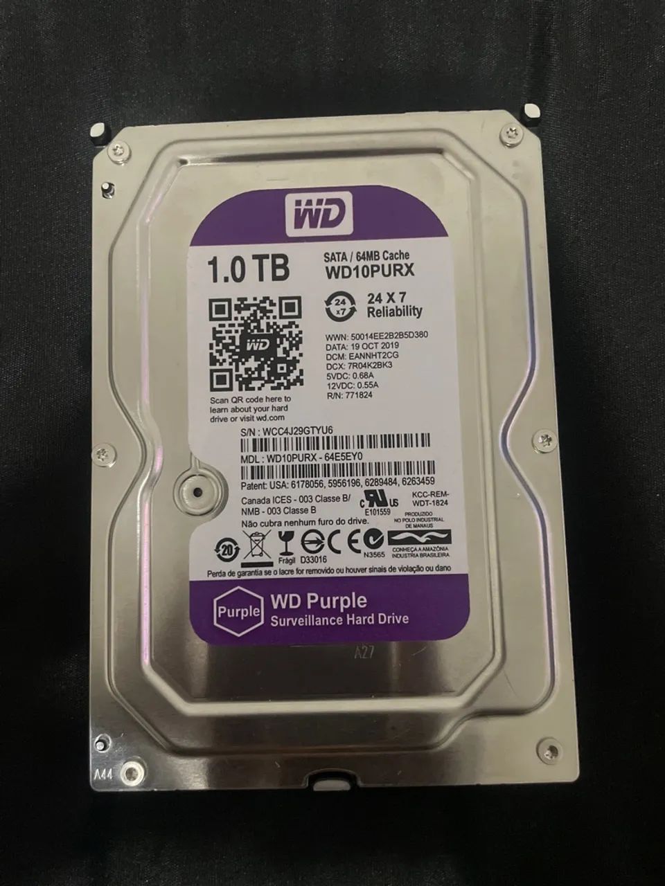 HD WD Purple 1TB SATA 64MB Cache