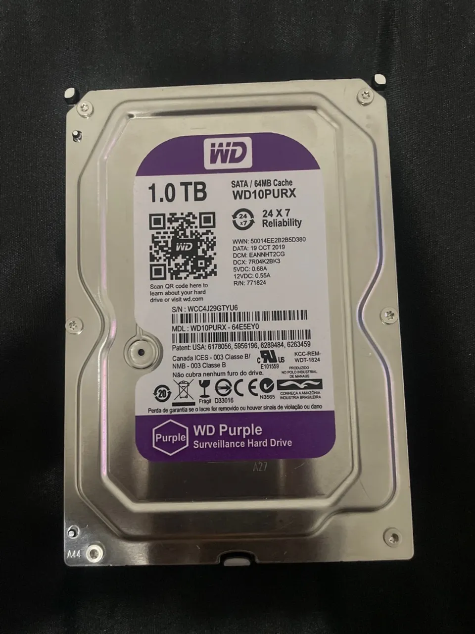 HD WD Purple 1TB SATA 64MB Cache