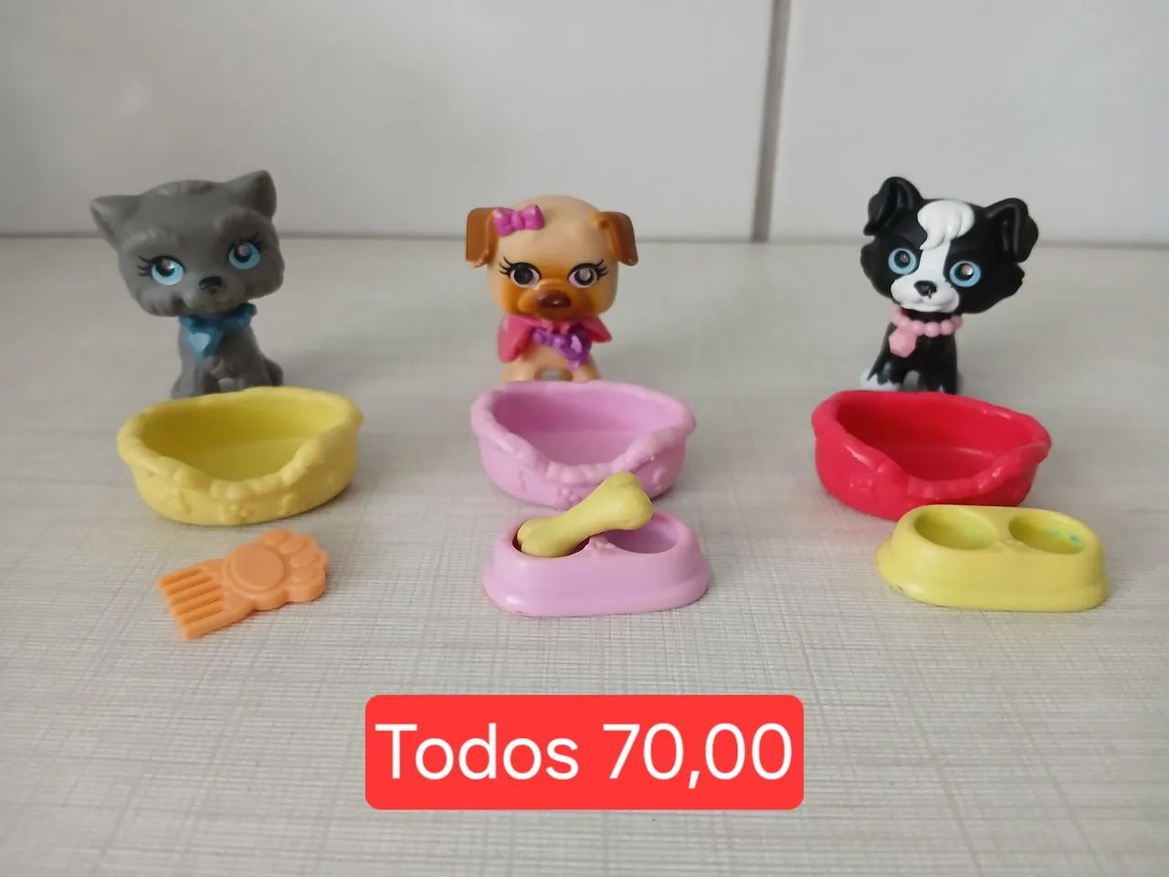 Brinquedos Littlest Pet Shop - 3 pets e acessórios