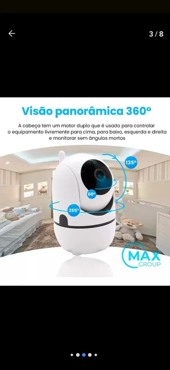 Câmera babá eletrônica com imagens full HD. App yoosee