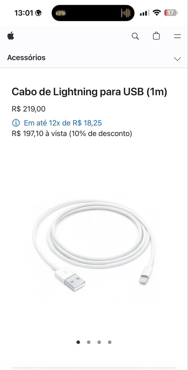 Cabo Apple Usb para Lightning de 1m - Foto 4