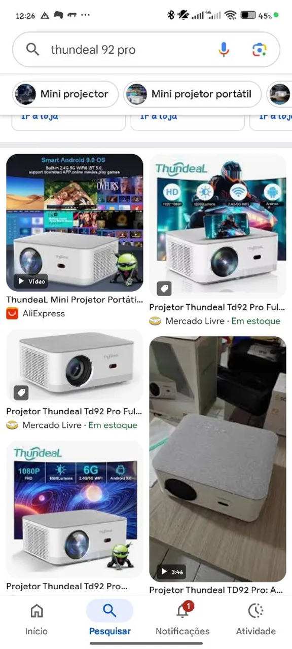 Projetor Thundeal TD92 Pro - Alta qualidade!
