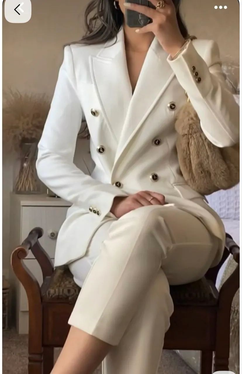 Blaser Zara branco veste 38 - Foto 3