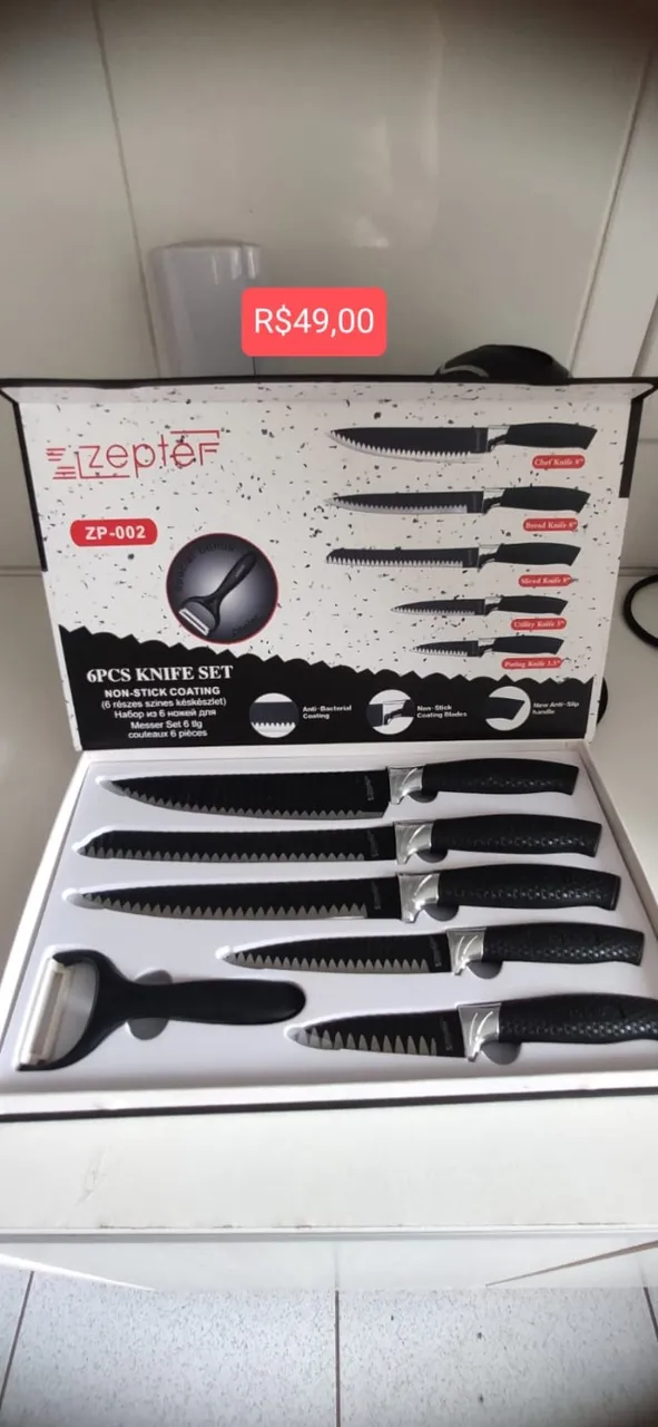 Conjunto de facas Zepter com Revestimento antiaderente