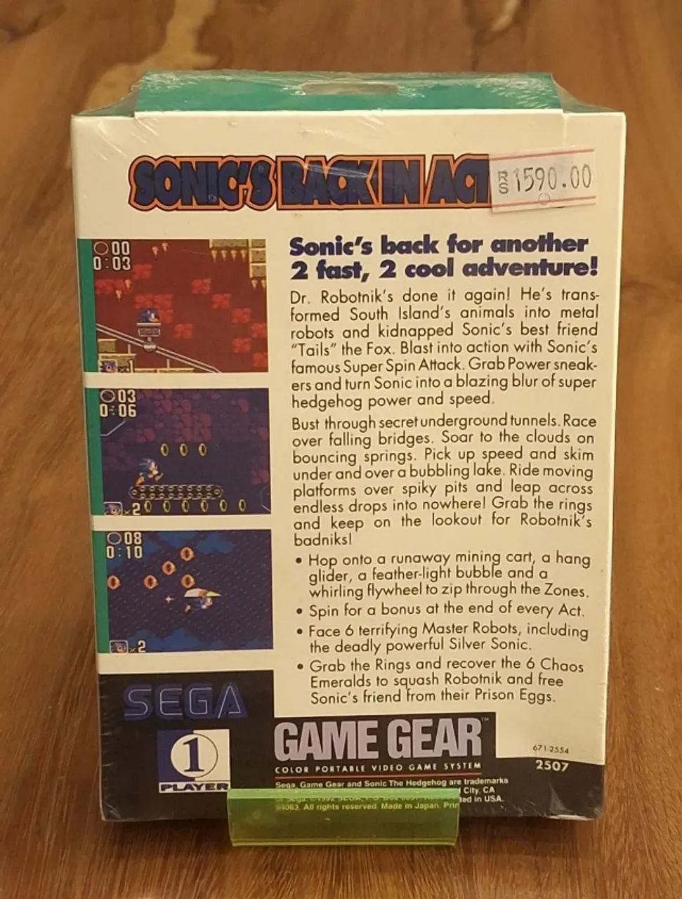 Jogo Sonic 2 de Game Gear Original e Lacrado - Foto 2