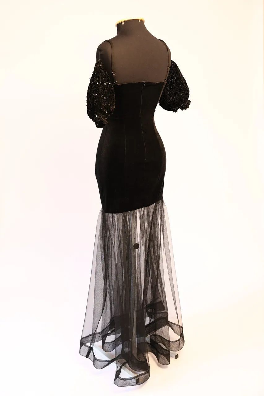 Vestido de Festa - Preto com Tule