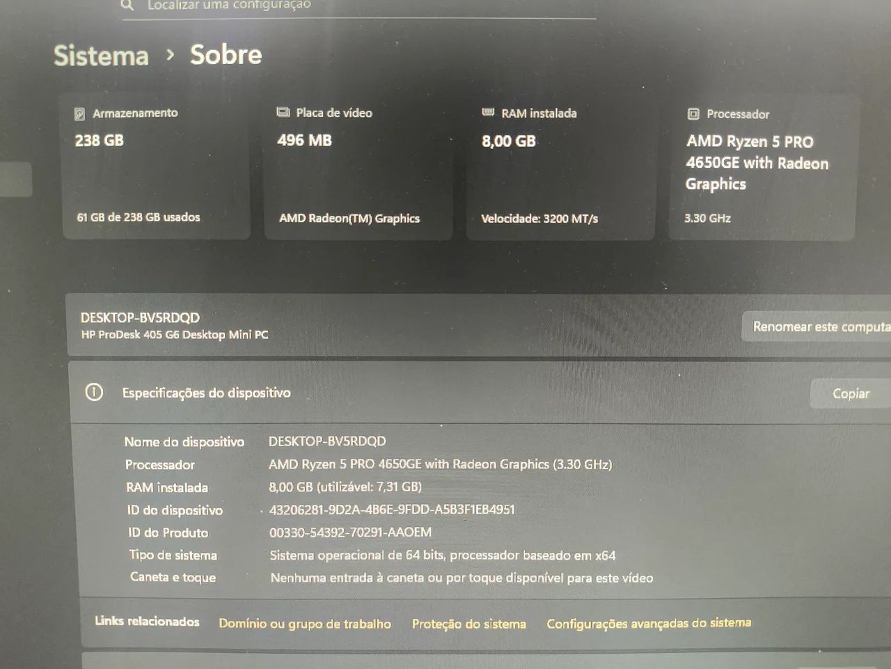 Desktop HP PROBOOK Mini 405 G6 - Foto 5