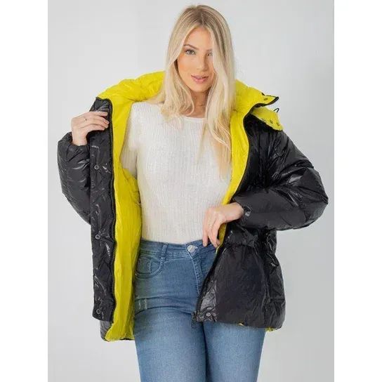 Jaqueta  Nylon Puffer Ampla Forro Colorido