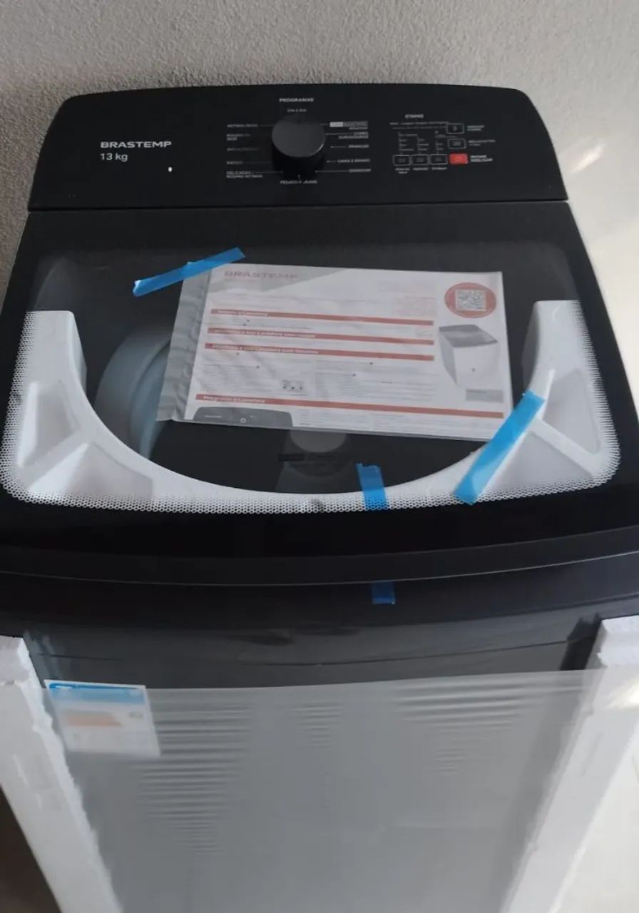Máquina de lavar roupa Brastemp 13kg Preta-Nova Máquinas de