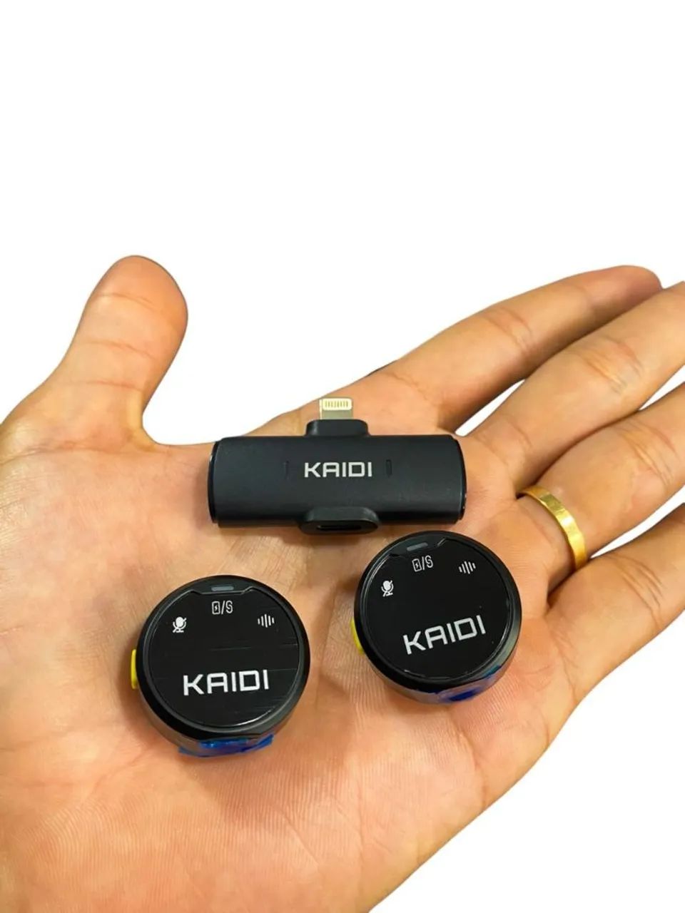 PAR DE MICROFONES LAPELA KAIDI P4-A MAGNÉTICO PARA LIGHTNING  - Foto 2