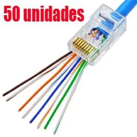 conector rj45 cat5e vazado 50 unidades 9414